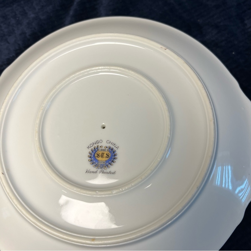 Kongo China Japan  Vintage Floral Gravy Boat with Saucer attached hand painted - Picture 6 of 10